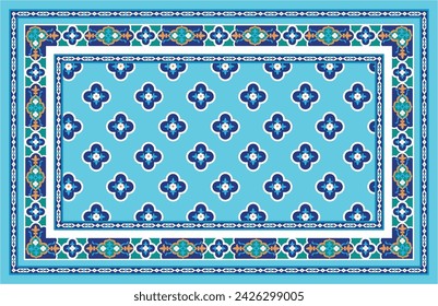 Beautiful ornaments from legendary buildings of Samarkand city. Turkuaz color patterns for creating interesting designs.  