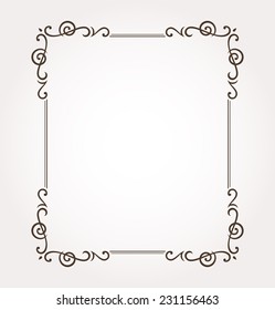 Beautiful ornate frame and card decoration. Vector illustration