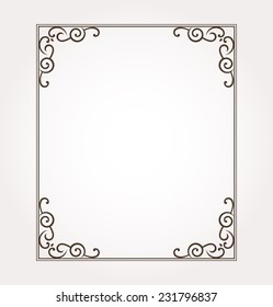 Beautiful ornate frame and card decoration. Vector illustration