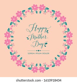 Beautiful Ornate pattern of leaf and floral frame, for happy mother day invitation card design. Vector