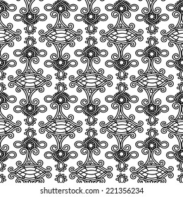 Beautiful ornate seamless vector pattern. White background