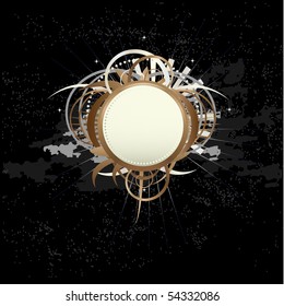 beautiful ornate shield beige