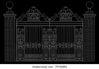 beautiful ornate vector gate