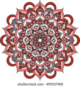 Beautiful ornate vector mandala illustration. Colorful vintage mandala ornament