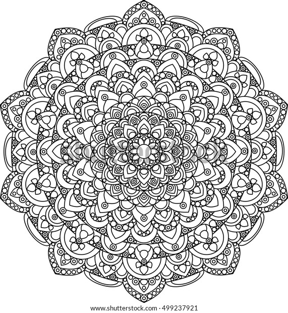 Beautiful Ornate Vector Mandala Illustration Monochrome Stock Vector ...