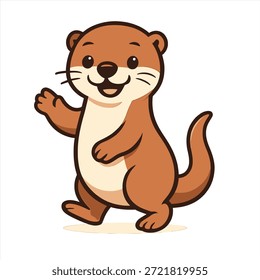Um belo design vetorial de ilustração com lontra