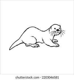 beautiful Otter line art images, Otter outline drawing,Otter vector art and Otter illustrations art coloring book pages