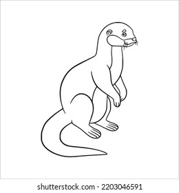 beautiful Otter line art images, Otter outline drawing,Otter vector art and Otter illustrations art coloring book pages