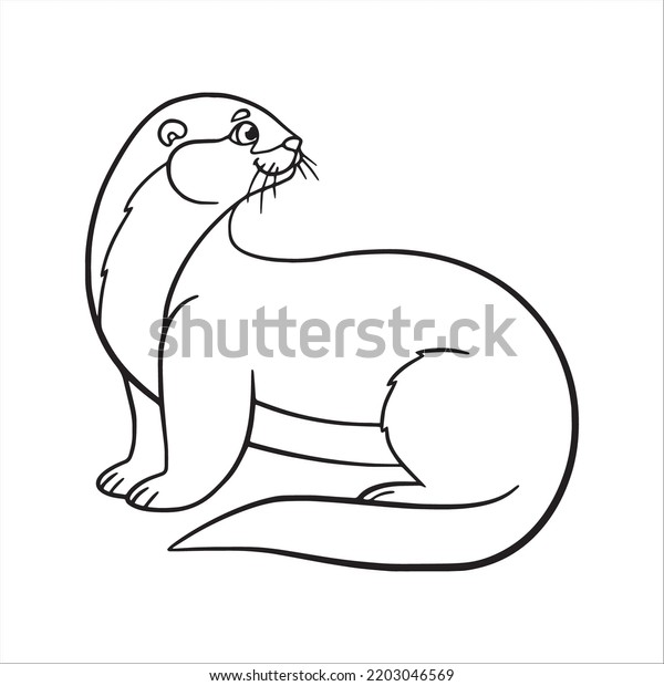 Beautiful Otter Line Art Images Otter Stock Vector (Royalty Free ...