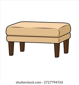 Um belo vetor de ilustração de banco otomano