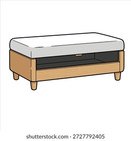 Um belo design de vetor de ilustração de armazenamento otomano