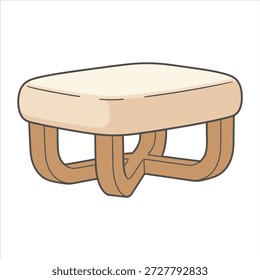 Um belo desenho vetorial de ilustração de mesa otomana