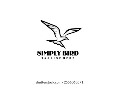 Beautiful Outline Bird Animal Logotype 