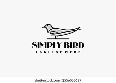 Beautiful Outline Bird Animal Logotype 