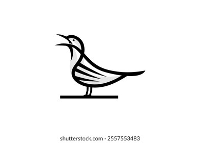 Beautiful Outline Bird Animal Logotype 