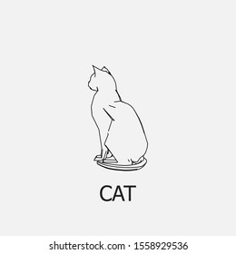 Beautiful outline cat icon. Cat vector symbol that can be used for mobile, internet, games and any other purpose.