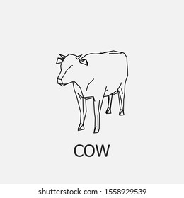 Beautiful outline cow icon. Cow vector symbol that can be used for mobile, internet, games and any other purpose.