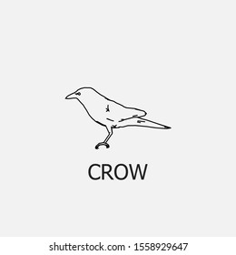 Beautiful outline crow icon. Crow vector symbol that can be used for mobile, internet, games and any other purpose.
