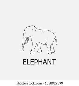 Beautiful outline elephant icon. Elephant vector symbol that can be used for mobile, internet, games and any other purpose.