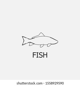 Beautiful outline fish icon. Fish vector symbol that can be used for mobile, internet, games and any other purpose.