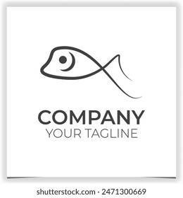 beautiful outline fish logo design template