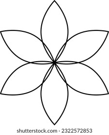 Beautiful Outline Flower icon. Best use for tattoo, logo design, social media and pattern for print. 