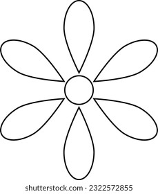 Beautiful Outline Flower icon. Best use for tattoo, logo design, social media and pattern for print. 