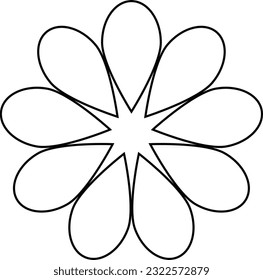 Beautiful Outline Flower icon. Best use for tattoo, logo design, social media and pattern for print. 