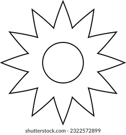 Beautiful Outline Flower icon. Best use for tattoo, logo design, social media and pattern for print. 