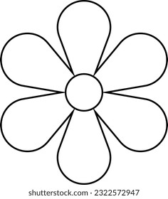 Beautiful Outline Flower icon. Best use for tattoo, logo design, social media and pattern for print. 