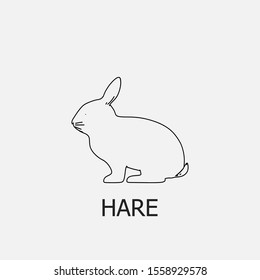 Beautiful outline hare icon. Hare vector symbol that can be used for mobile, internet, games and any other purpose.