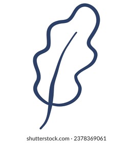 Beautiful outline leaf. Vector illustration.