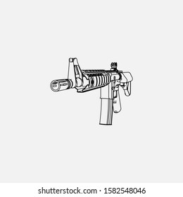 Beautiful outline m4a1 icon. M4a1 vector symbol that can be used for mobile, internet, games and any other purpose.