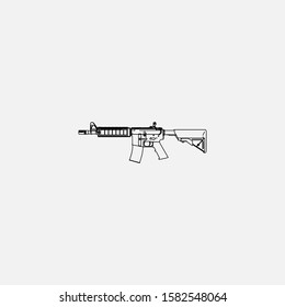 Beautiful outline m4a1 icon. M4a1 vector symbol that can be used for mobile, internet, games and any other purpose.