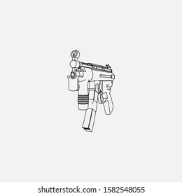 Beautiful outline mp5k icon. Mp5k vector symbol that can be used for mobile, internet, games and any other purpose.