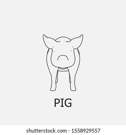 Beautiful outline pig icon. Pig vector symbol that can be used for mobile, internet, games and any other purpose.