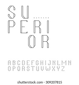 Beautiful outlined sans serif font in uppercase