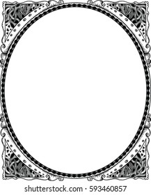 Beautiful outstanding frame . Graphic object for the certificate. Design template. Ornament for the securities. Engraved in classic style. Isolated on white background. Hand-made.