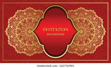 Beautiful outstanding greeting and invitation card. Islamic magnificent ornamental mandala design.  invitation, wedding card, Diwali, decoration. India, Indian, Arabic, Damask, Asian, Turkish  