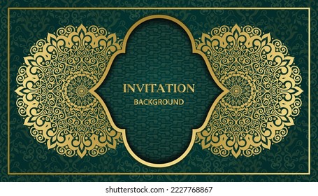 Beautiful outstanding greeting and invitation card. Islamic magnificent ornamental mandala design.  invitation, wedding card, Diwali, decoration. India, Indian, Arabic, Damask, Asian, Turkish  