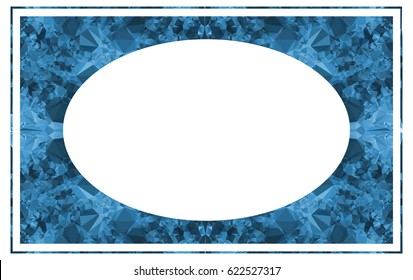 Beautiful oval frame with abstract mosaic pattern. Original decorative background for text or photos. vector clip art.