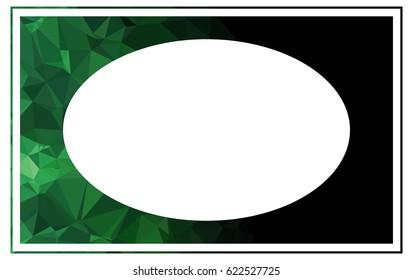 Beautiful oval frame with abstract mosaic pattern. Original decorative background for text or photos. vector clip art.