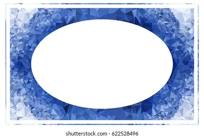 Beautiful oval frame with abstract mosaic pattern. Original decorative background for text or photos. vector clip art.