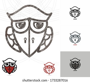 Beautiful owl logo. Simple modern bird template. Emblem vector illustrations. Design element. Abstract symbols and signs