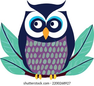 beautiful owl on white background (vector ) 