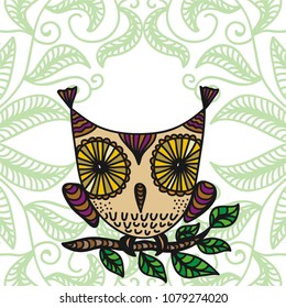 Beautiful owl. Vector illustration