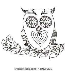 Beautiful owl. Vector illustration.