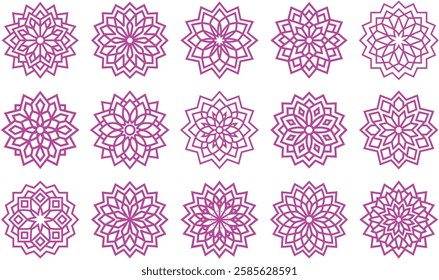 Beautiful pack of cultural mandala designs with intricate patterns, perfect for traditional, spiritual, and decorative design projects.