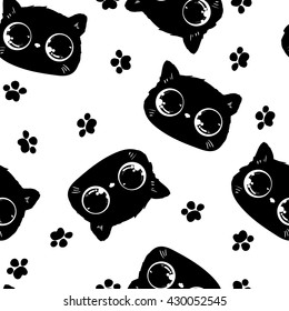 beautiful packaging design with a cat pattern. cat with bright eyes, a cute kitten vector image background wallpaper