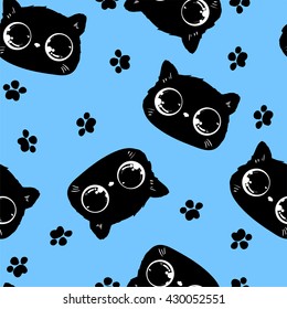 beautiful packaging design with a cat pattern. cat with bright eyes, a cute kitten vector image background wallpaper